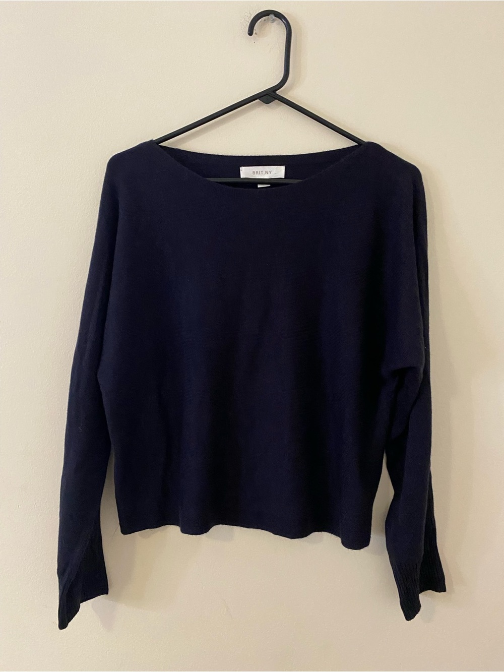 BRITNY Navy Boatneck Sweater